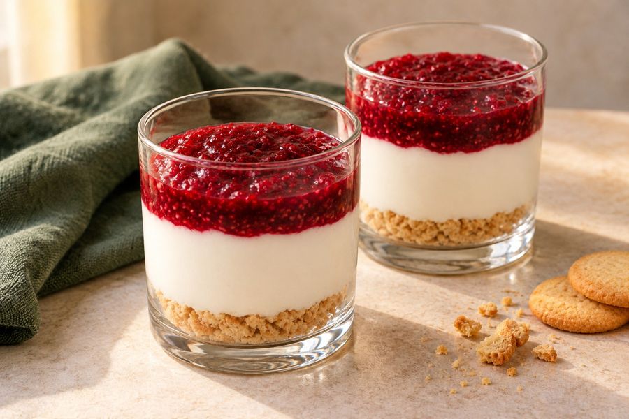 Postre en vaso ilustrativo